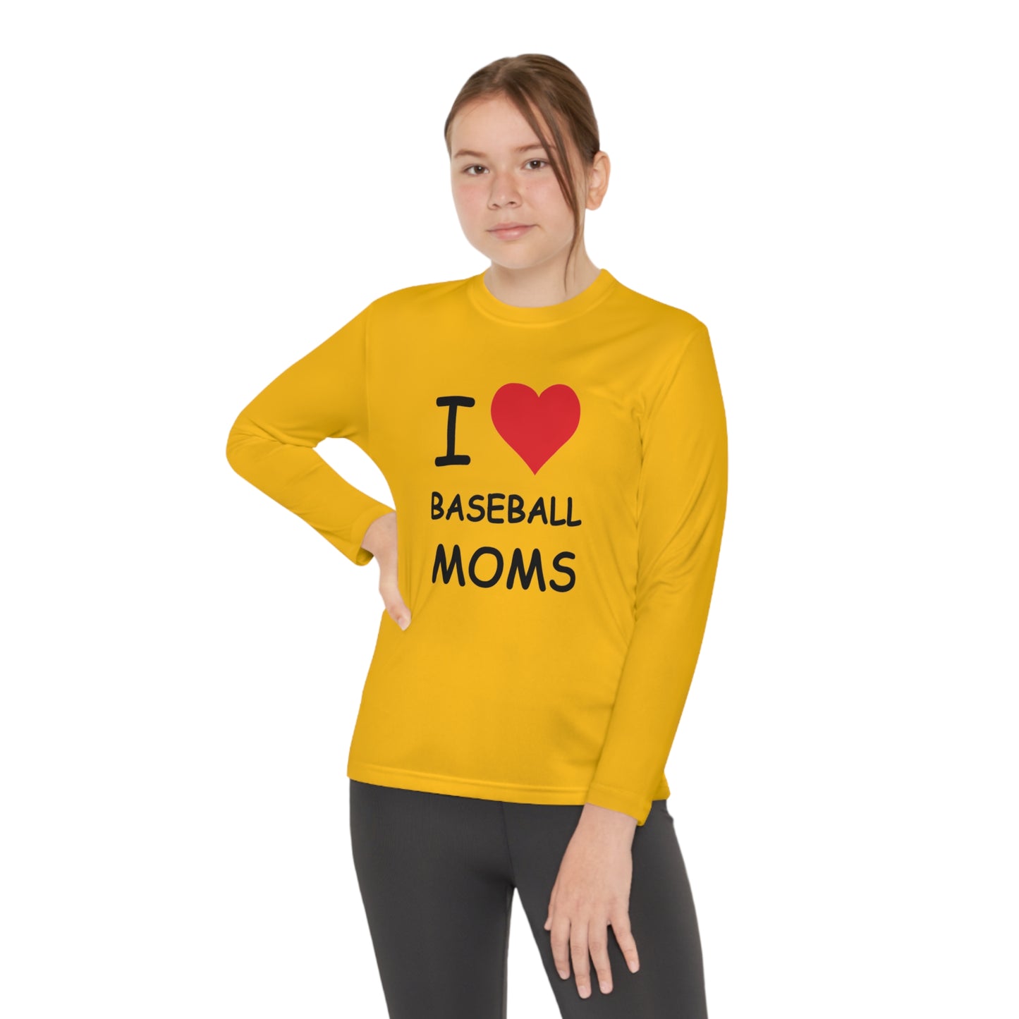 I Love Baseball Moms Kids Long Sleeve Tee