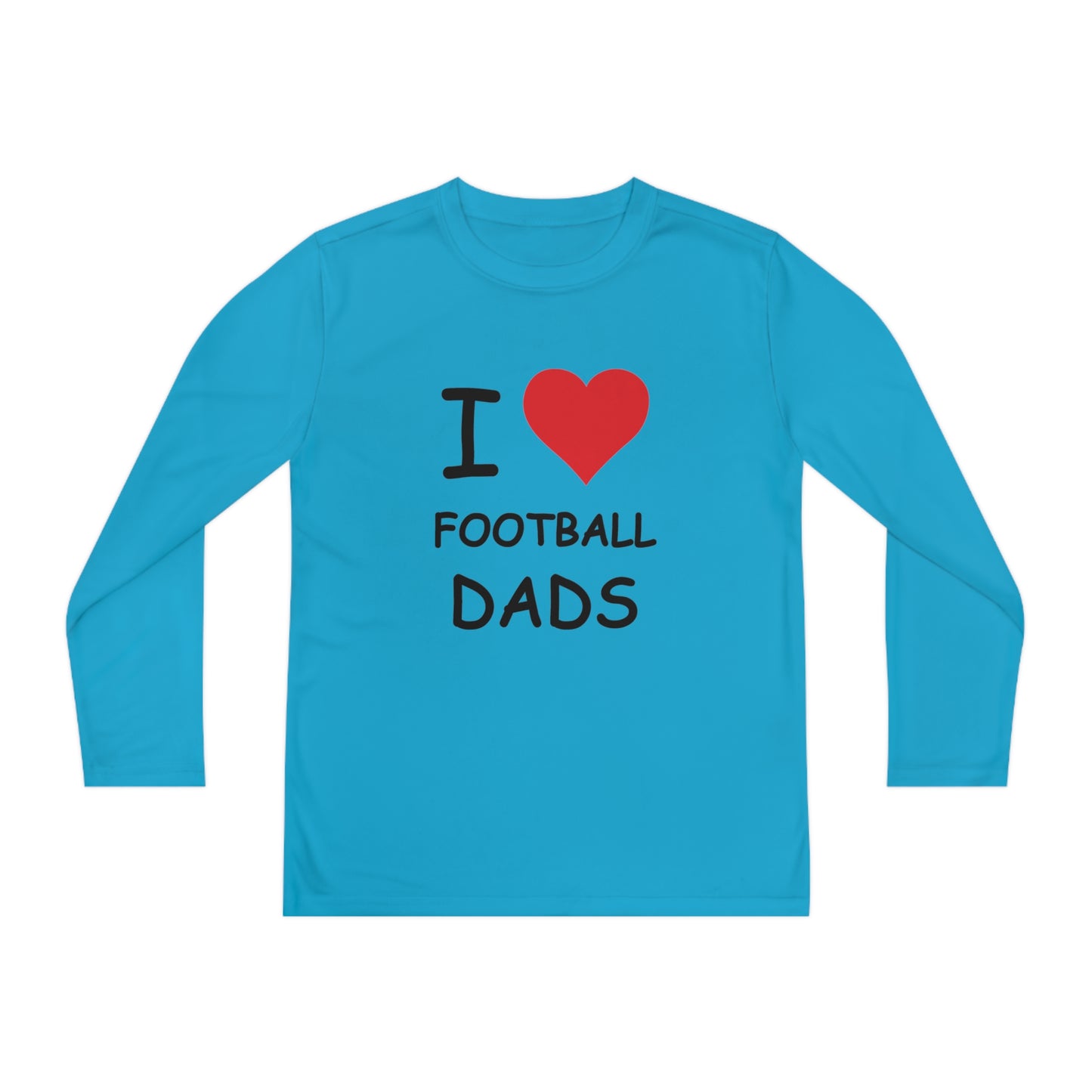 I Love Football Dads Kids Long Sleeve Tee