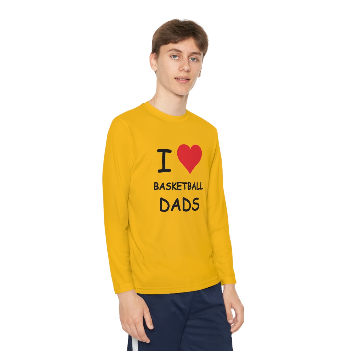 I Love Basketball Dads Kids Long Sleeve Tee