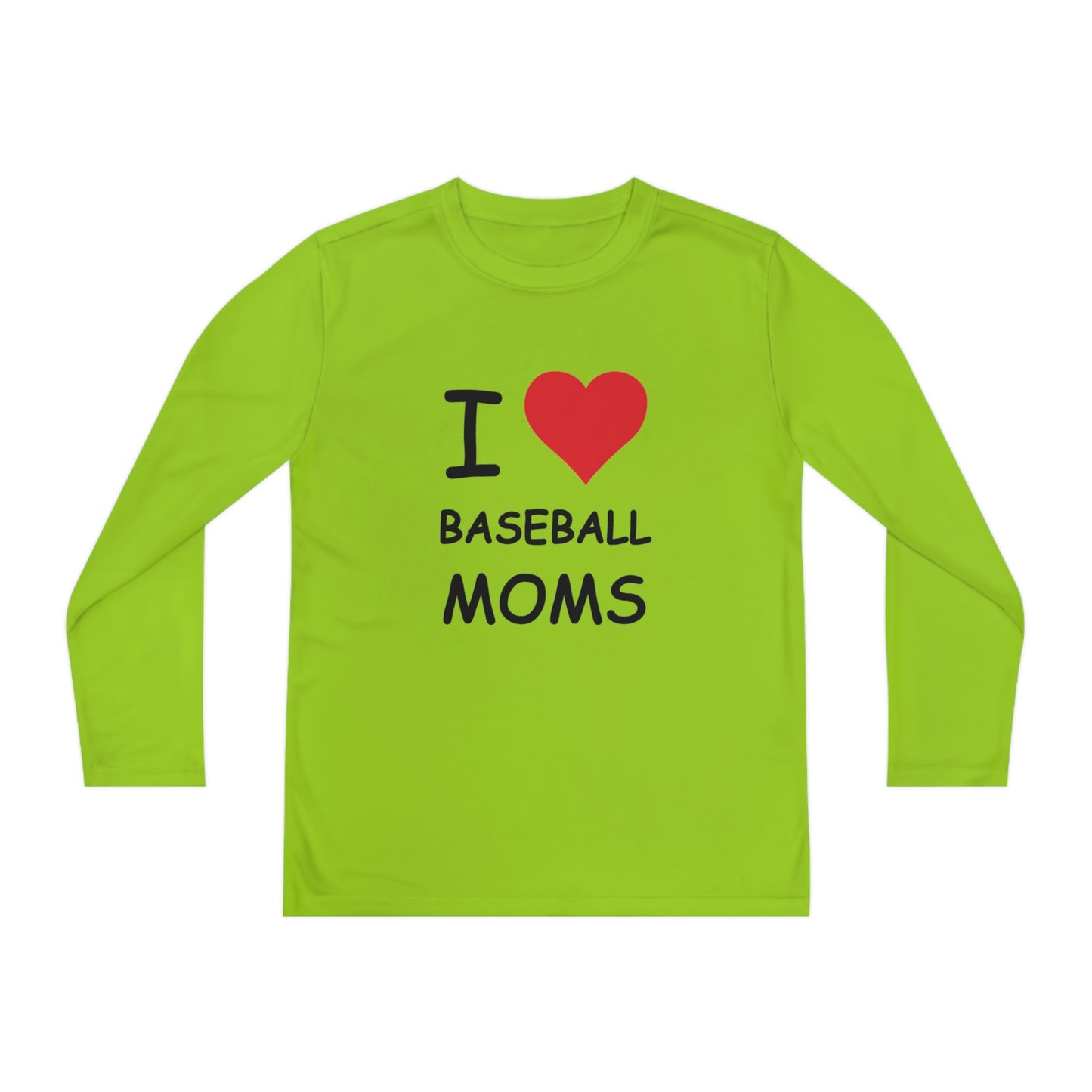 I Love Baseball Moms Kids Long Sleeve Tee