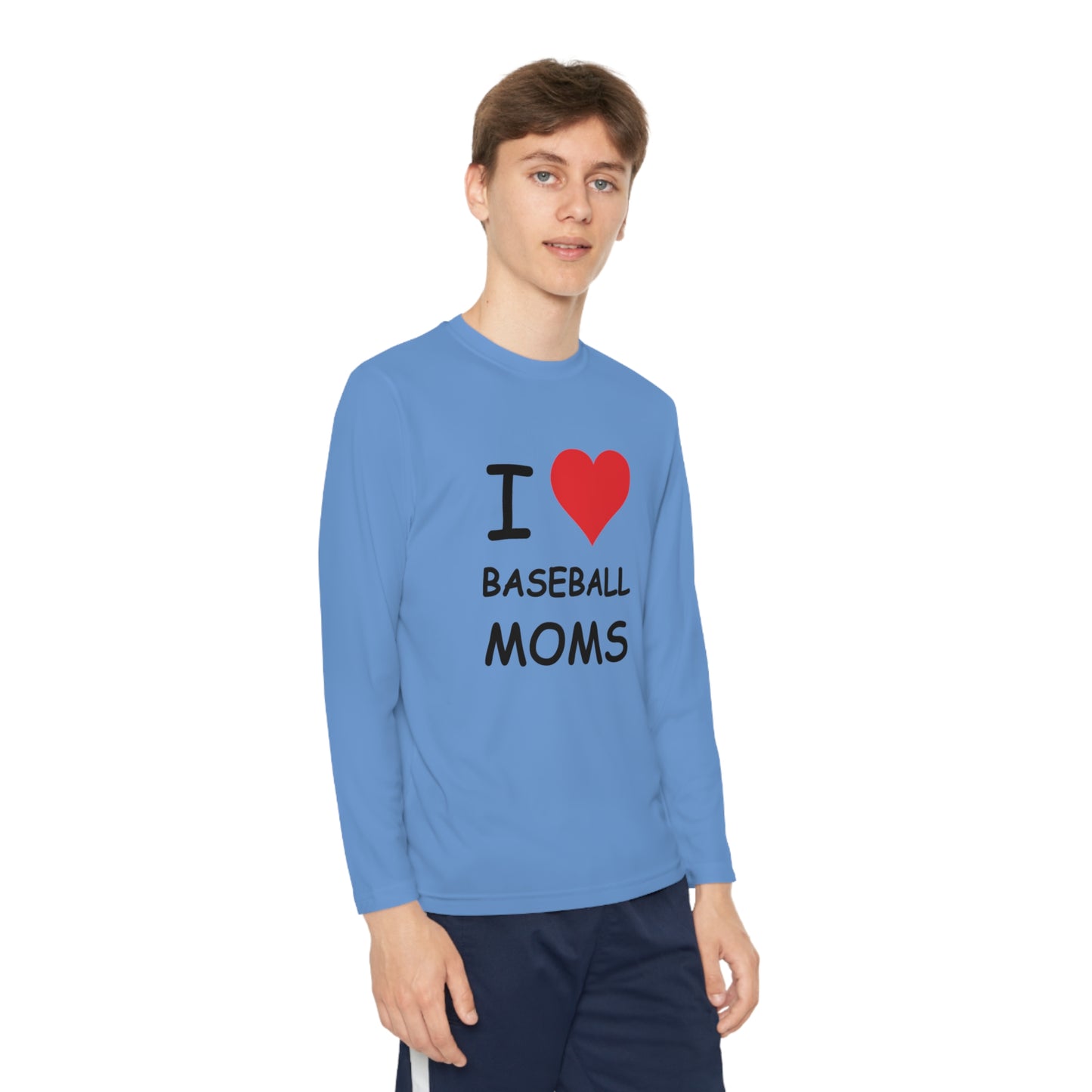 I Love Baseball Moms Kids Long Sleeve Tee