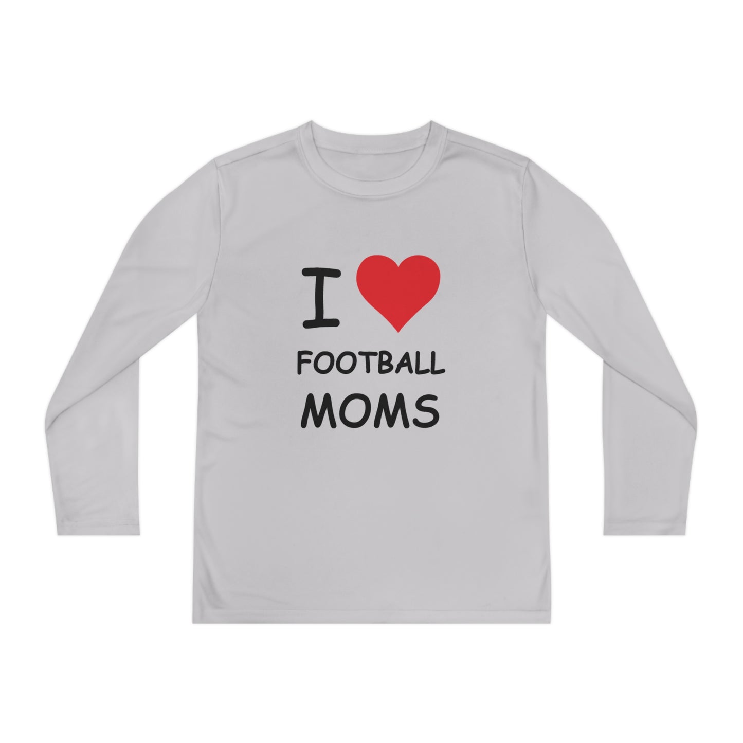 I Love Football Moms Kids Long Sleeve Tee