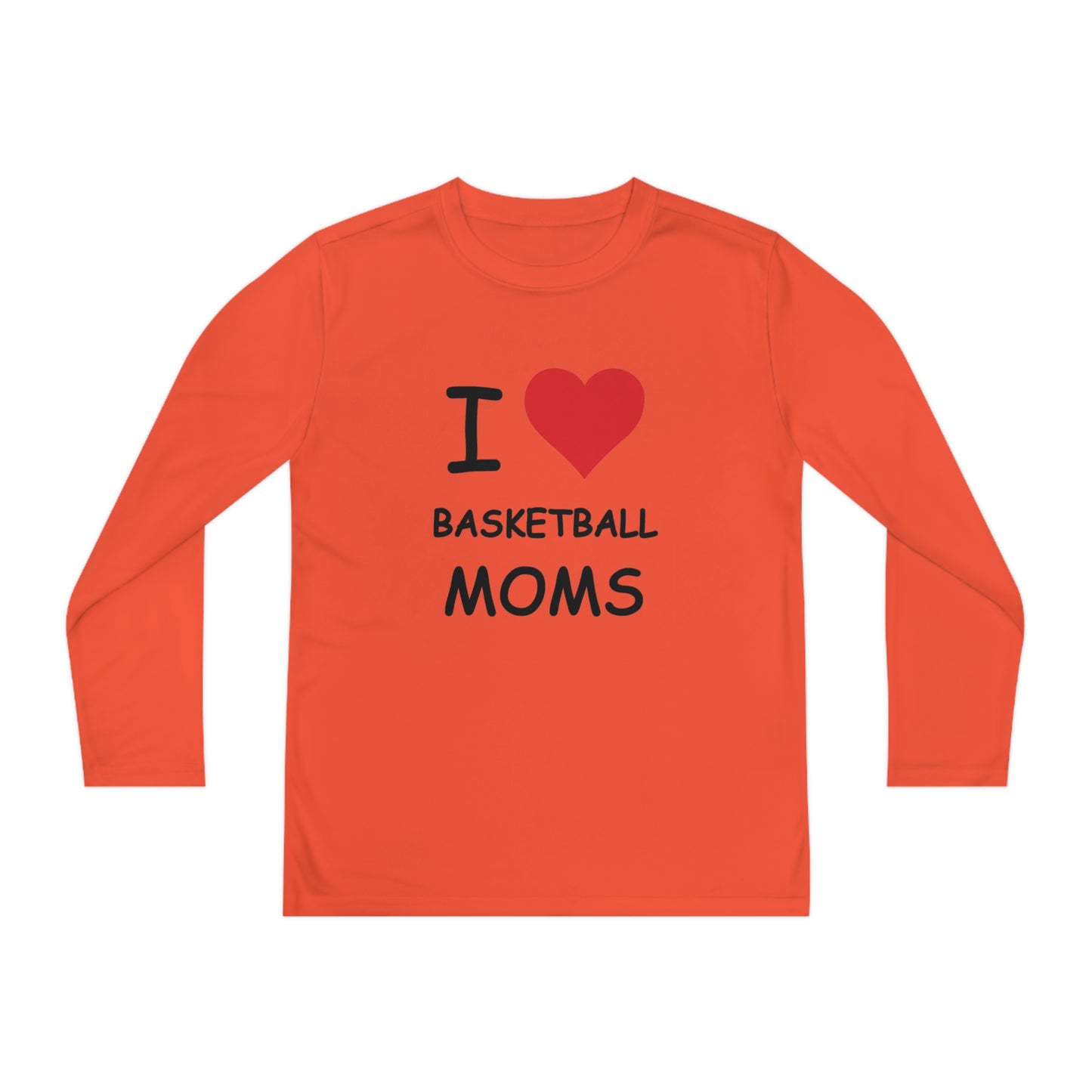 I Love Basketball Moms Kids Long Sleeve Tee