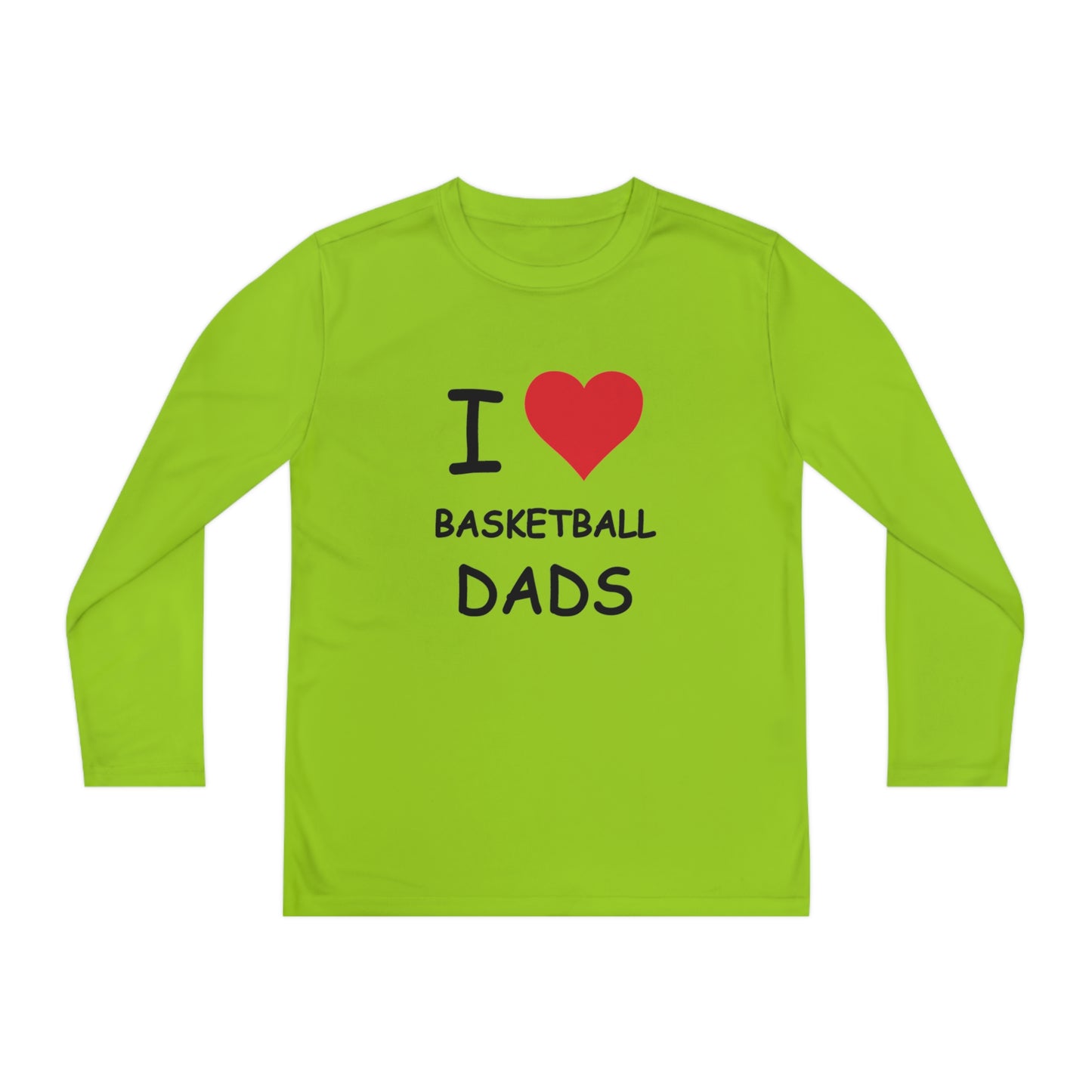 I Love Basketball Dads Kids Long Sleeve Tee