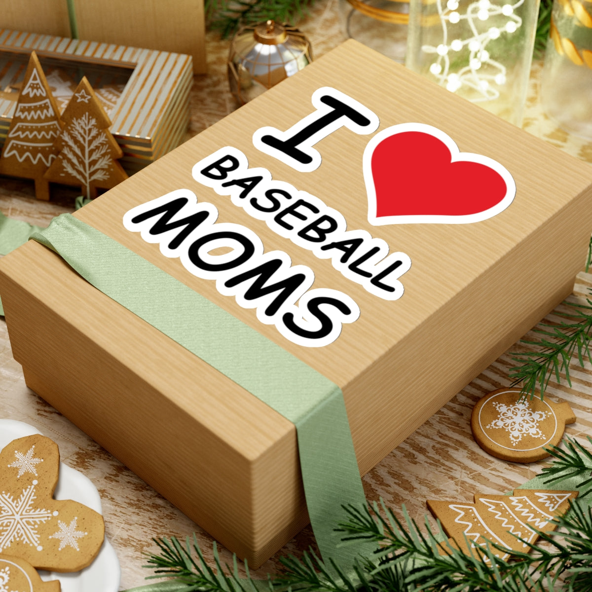 I Love Baseball Moms Sticker