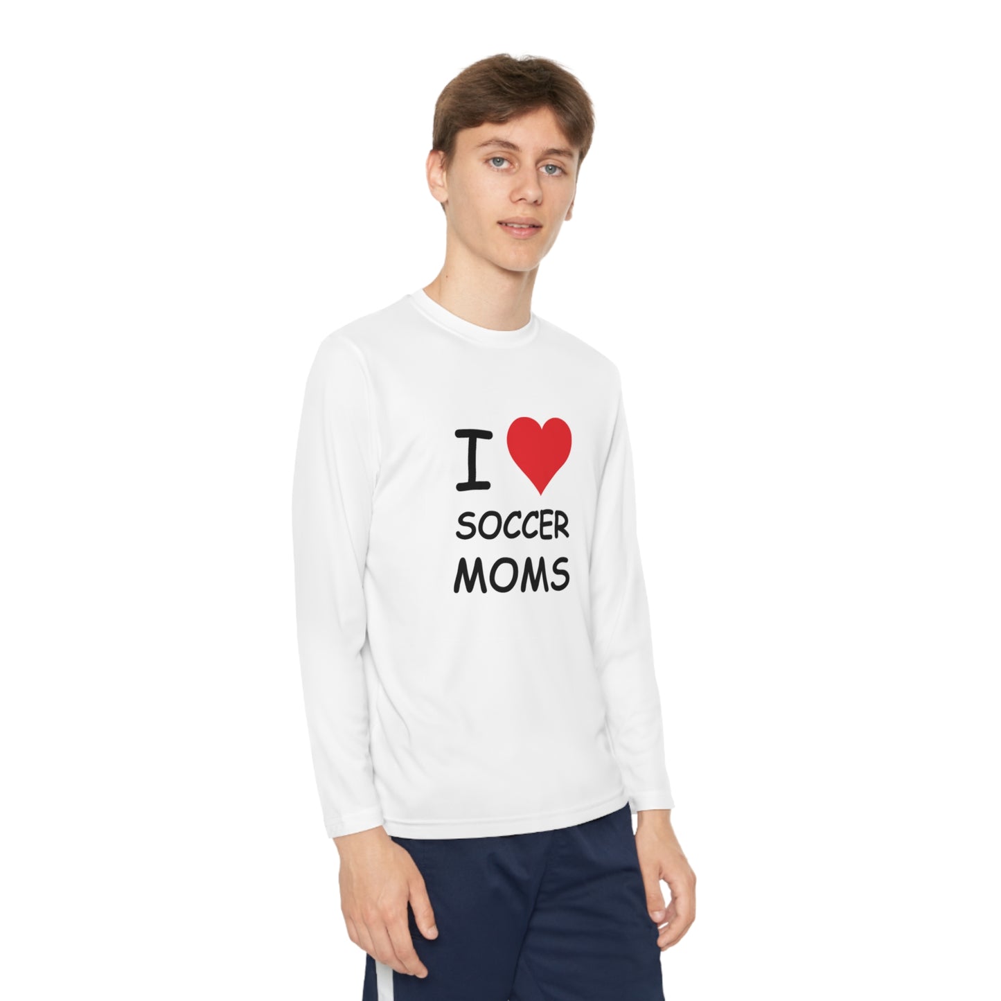 I Love Soccer Moms Kids Long Sleeve Tee