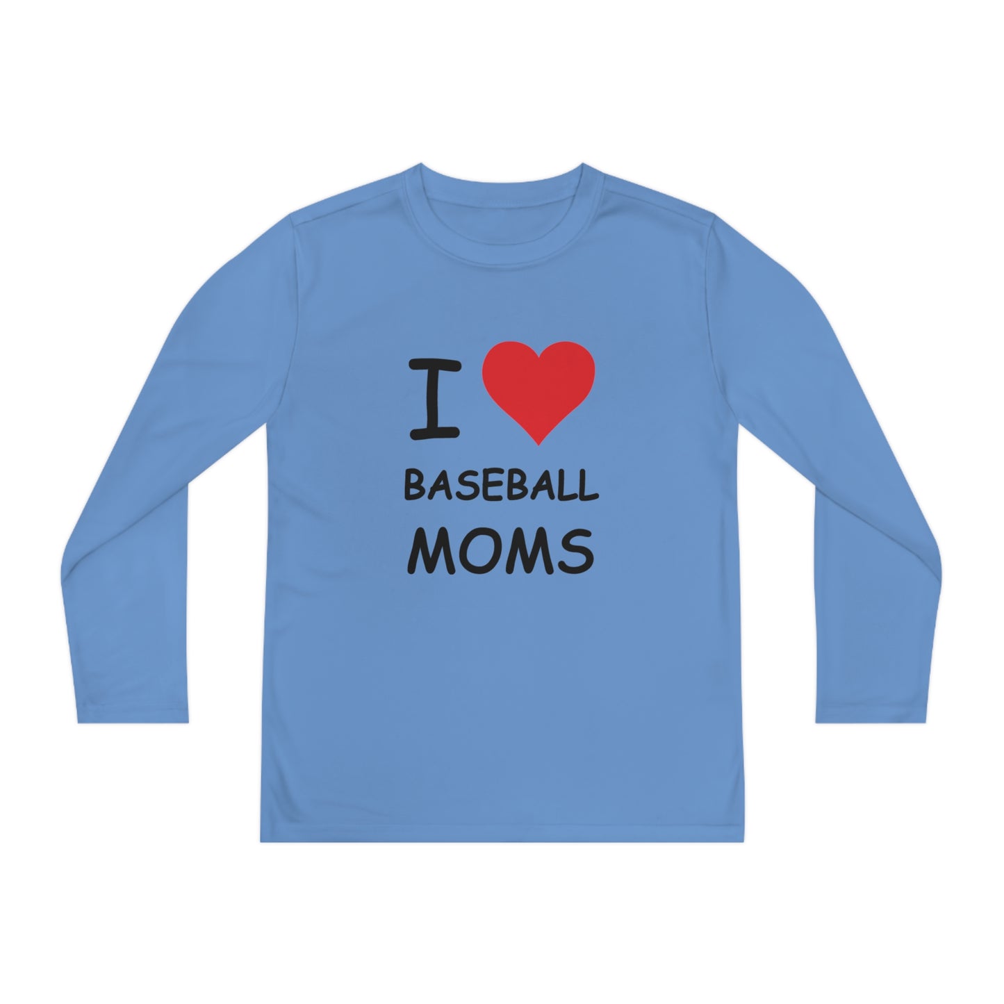 I Love Baseball Moms Kids Long Sleeve Tee