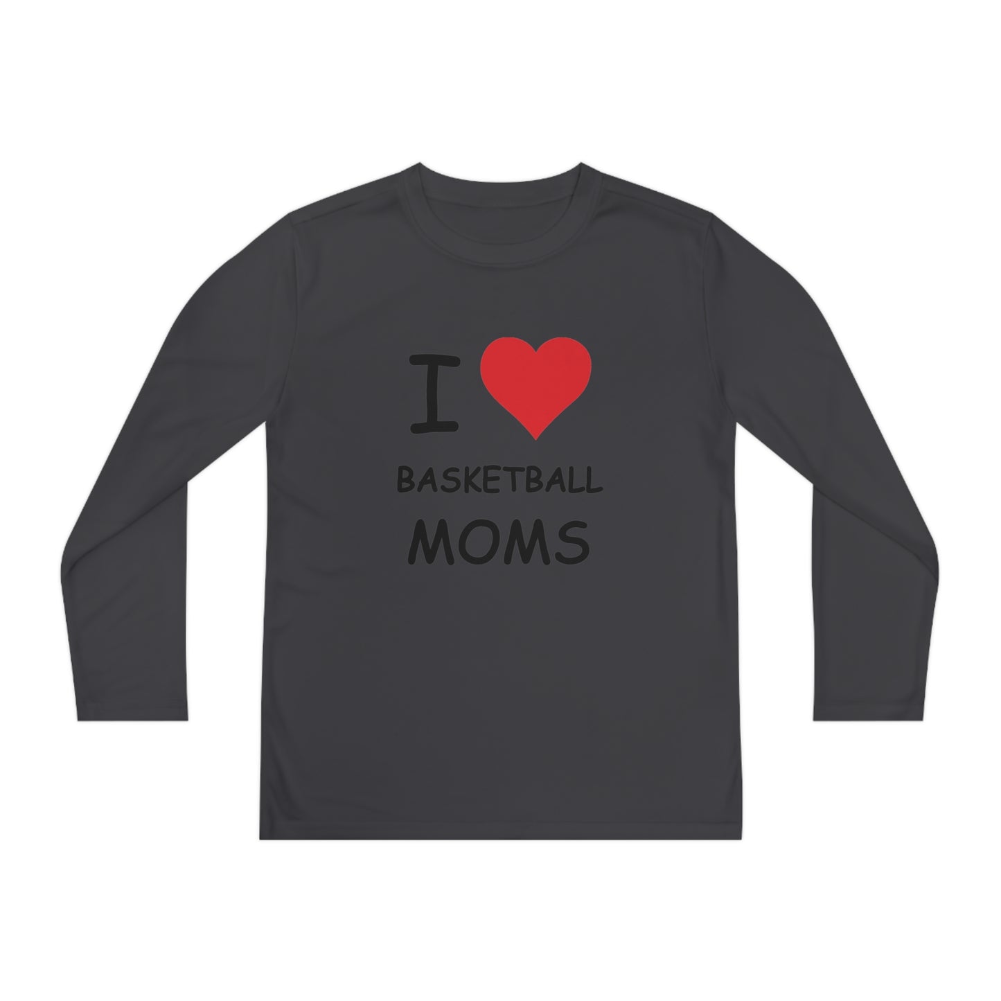 I Love Basketball Moms Kids Long Sleeve Tee