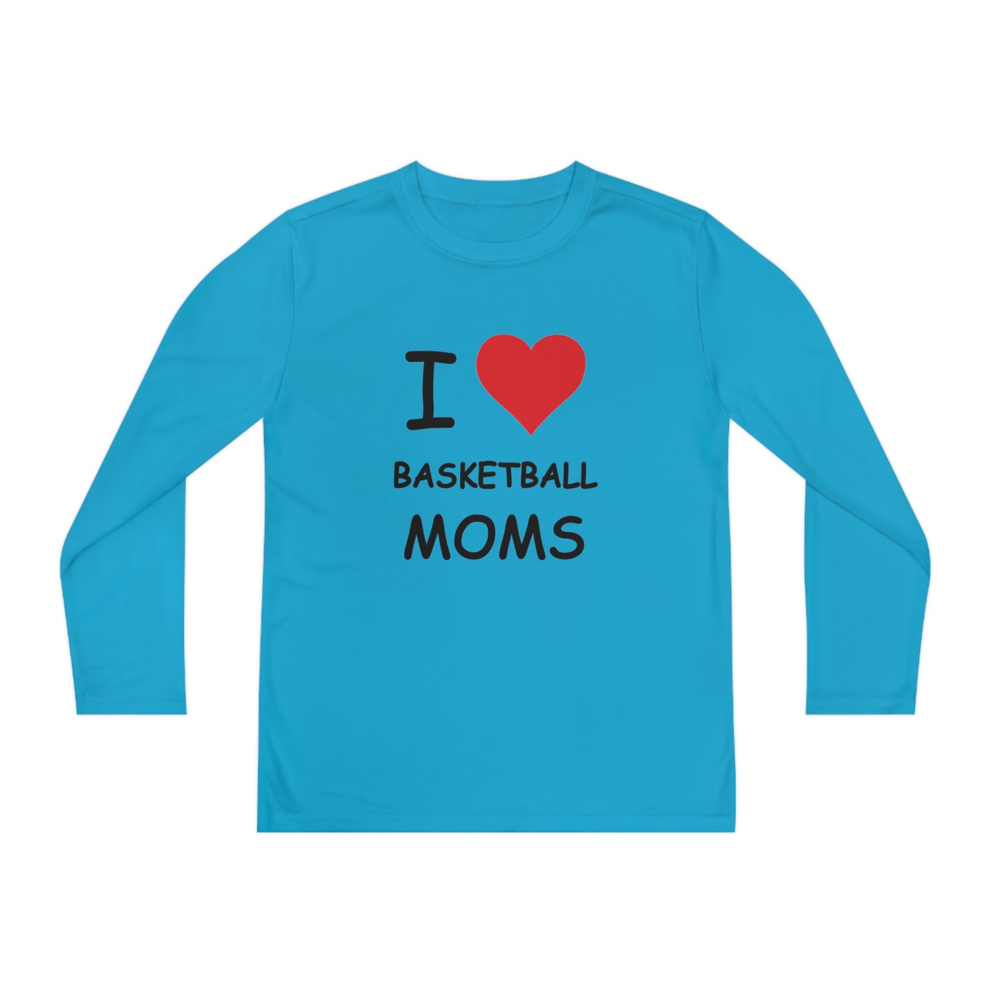 I Love Basketball Moms Kids Long Sleeve Tee