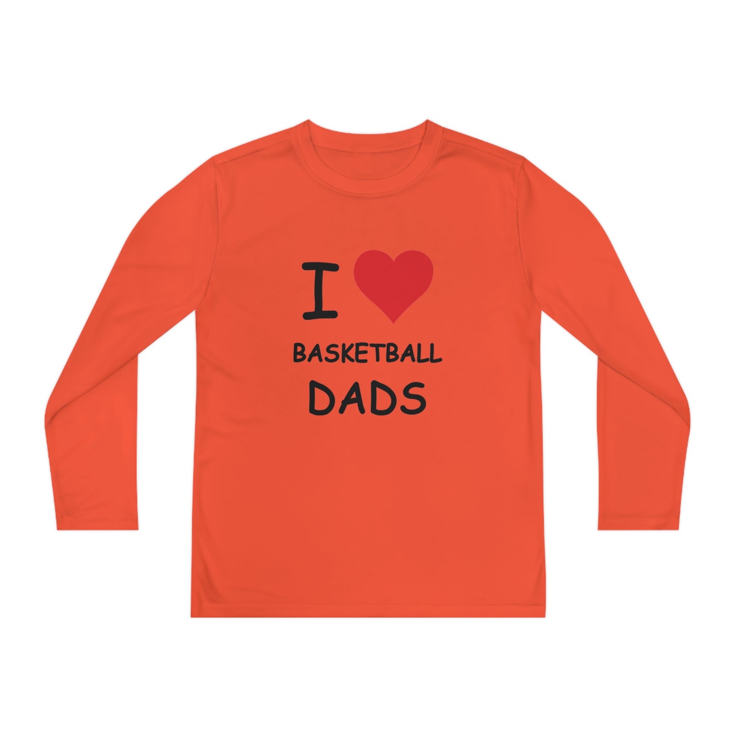 I Love Basketball Dads Kids Long Sleeve Tee