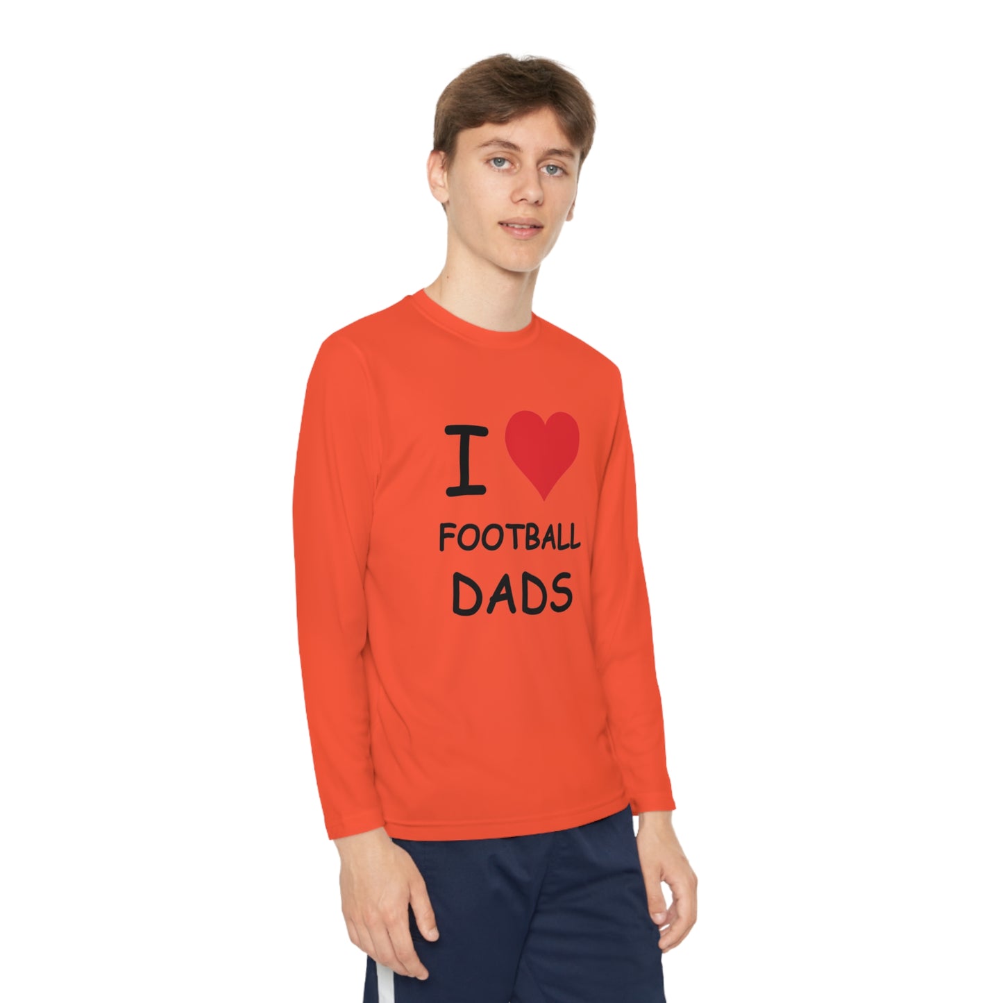 I Love Football Dads Kids Long Sleeve Tee