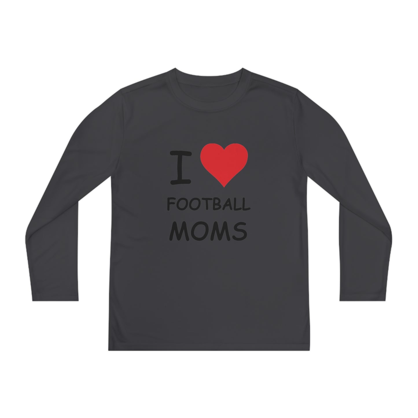 I Love Football Moms Kids Long Sleeve Tee