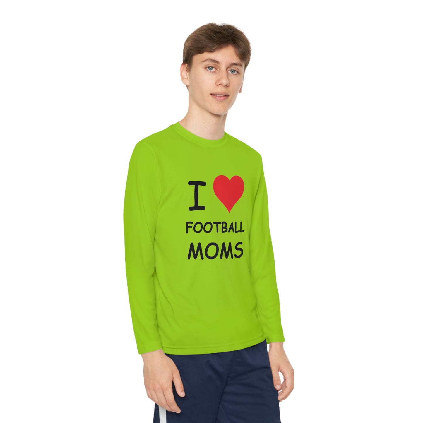 I Love Football Moms Kids Long Sleeve Tee