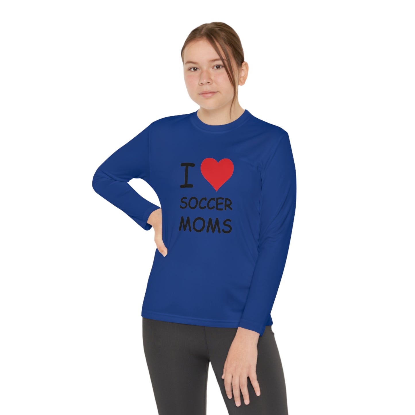 I Love Soccer Moms Kids Long Sleeve Tee