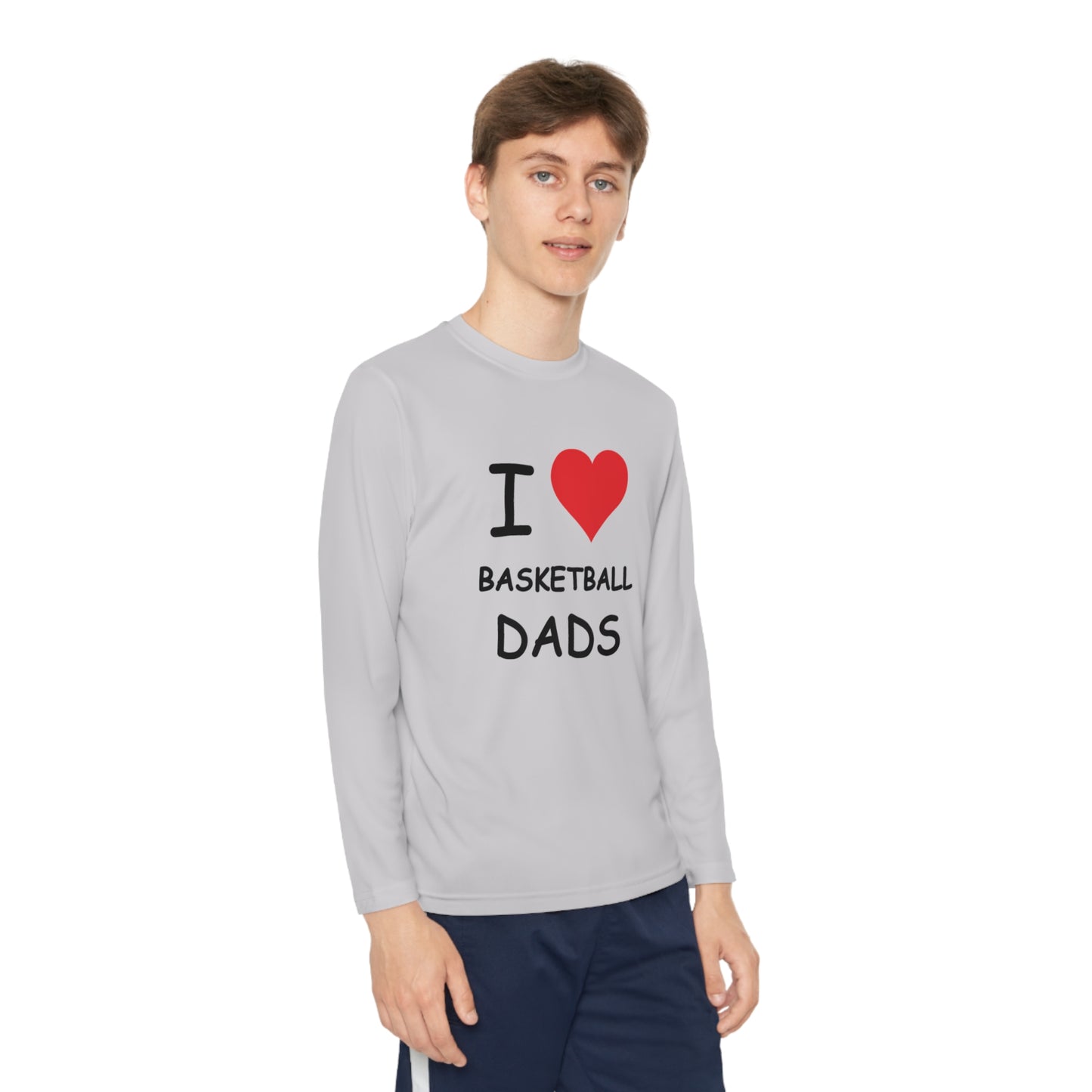 I Love Basketball Dads Kids Long Sleeve Tee