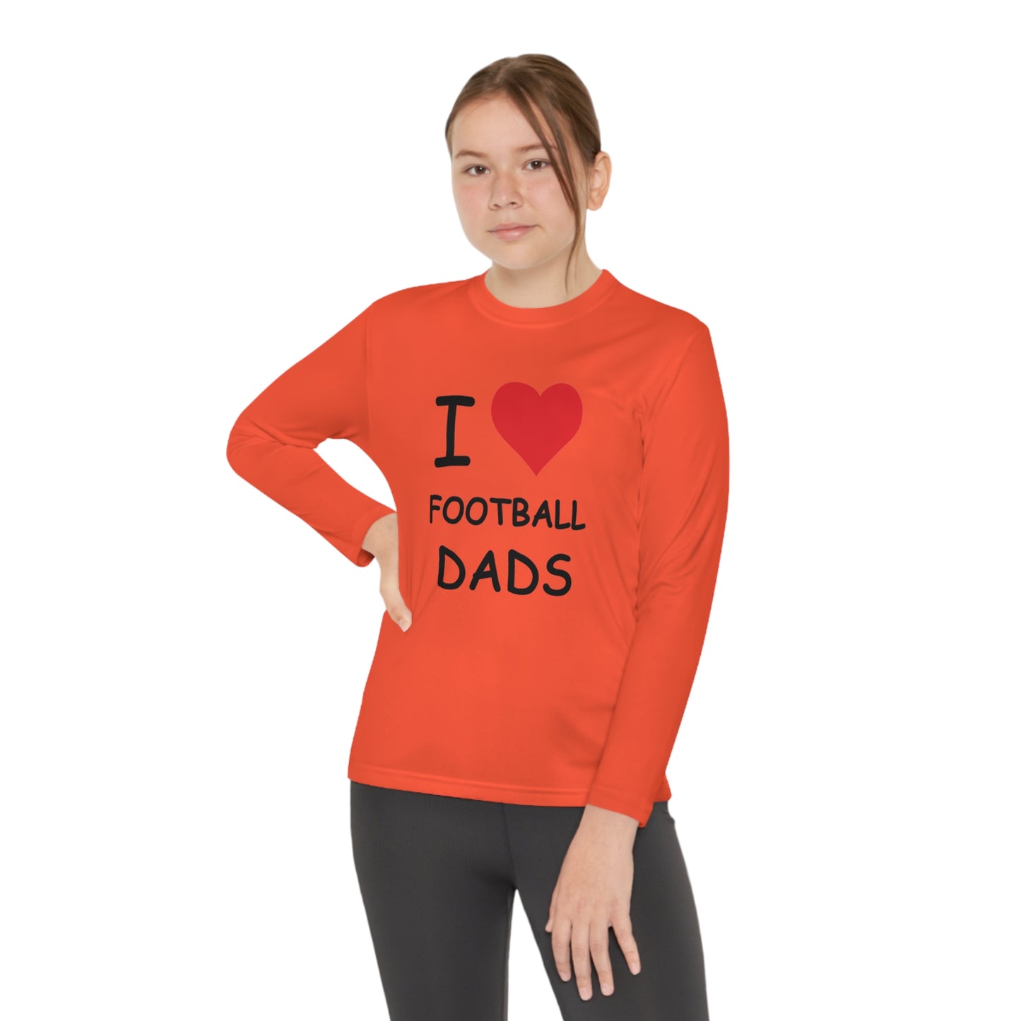 I Love Football Dads Kids Long Sleeve Tee