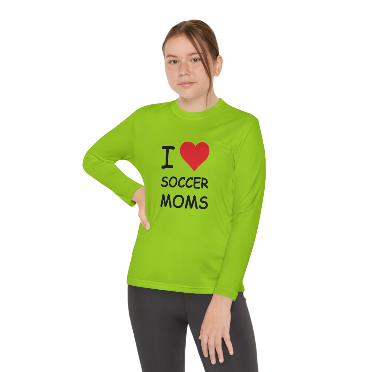 I Love Soccer Moms Kids Long Sleeve Tee