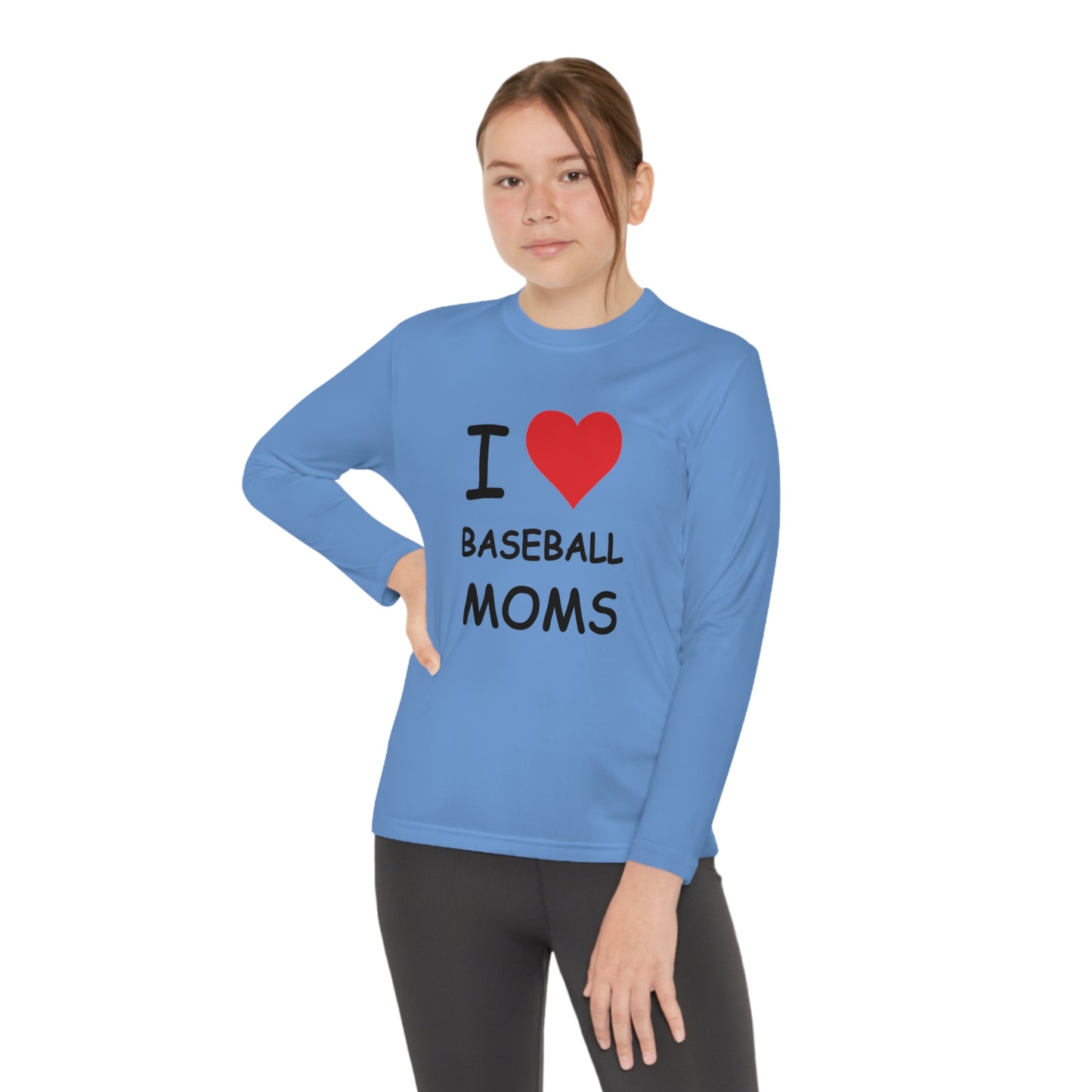 I Love Baseball Moms Kids Long Sleeve Tee