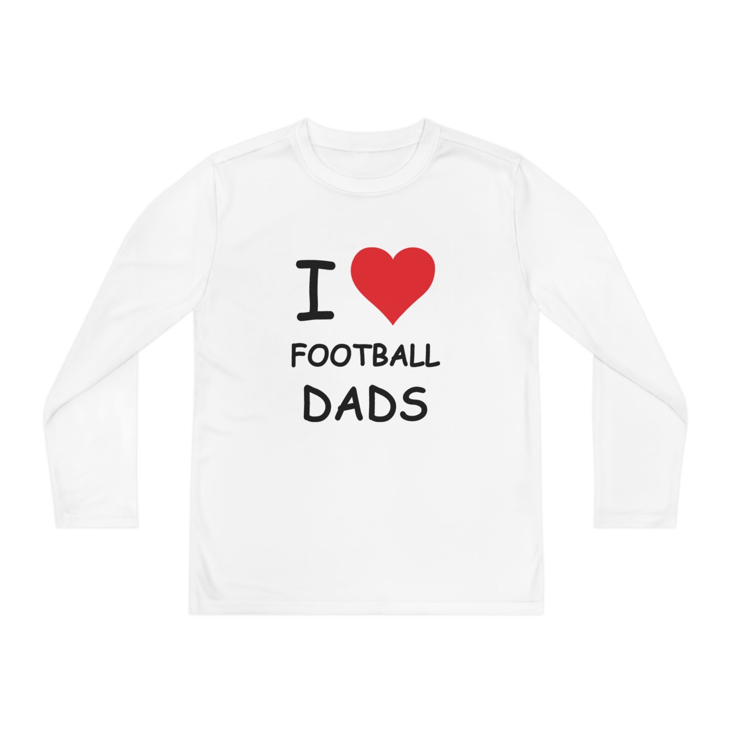 I Love Football Dads Kids Long Sleeve Tee