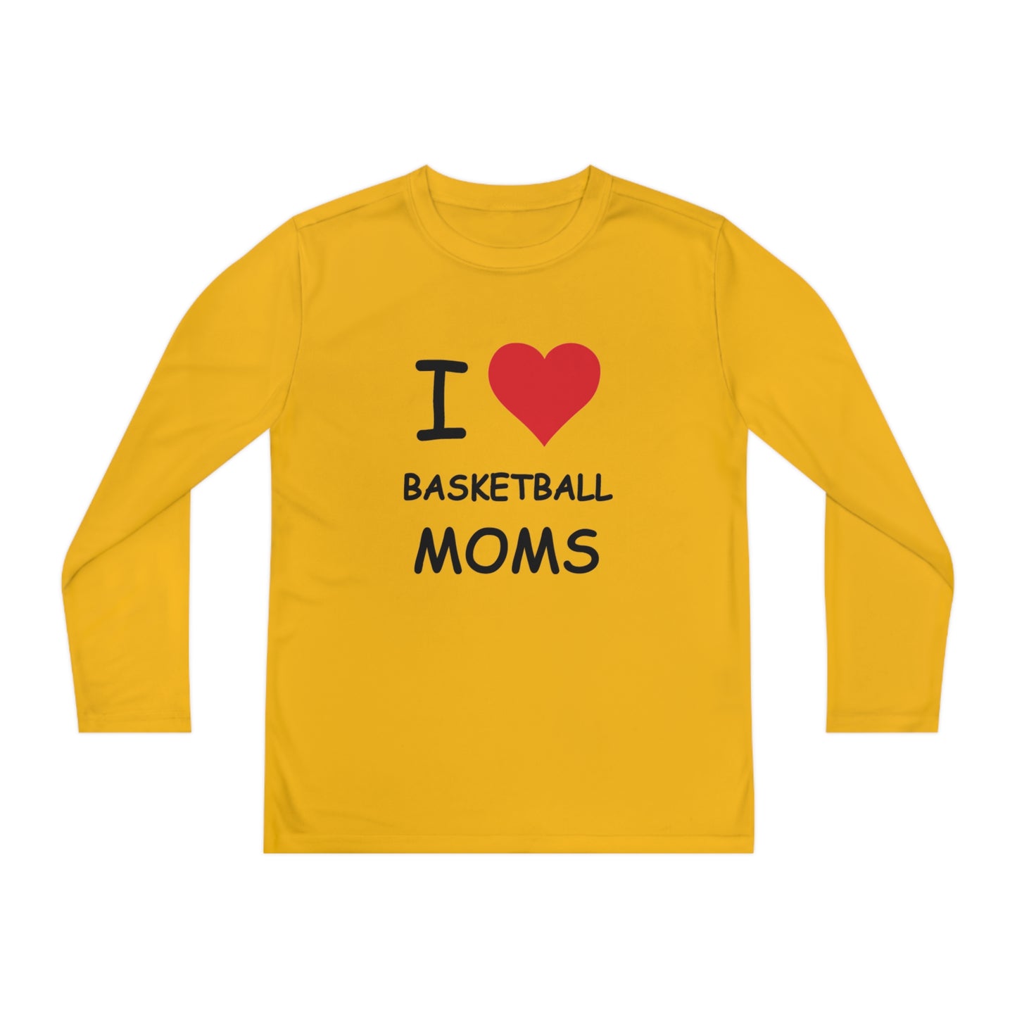 I Love Basketball Moms Kids Long Sleeve Tee