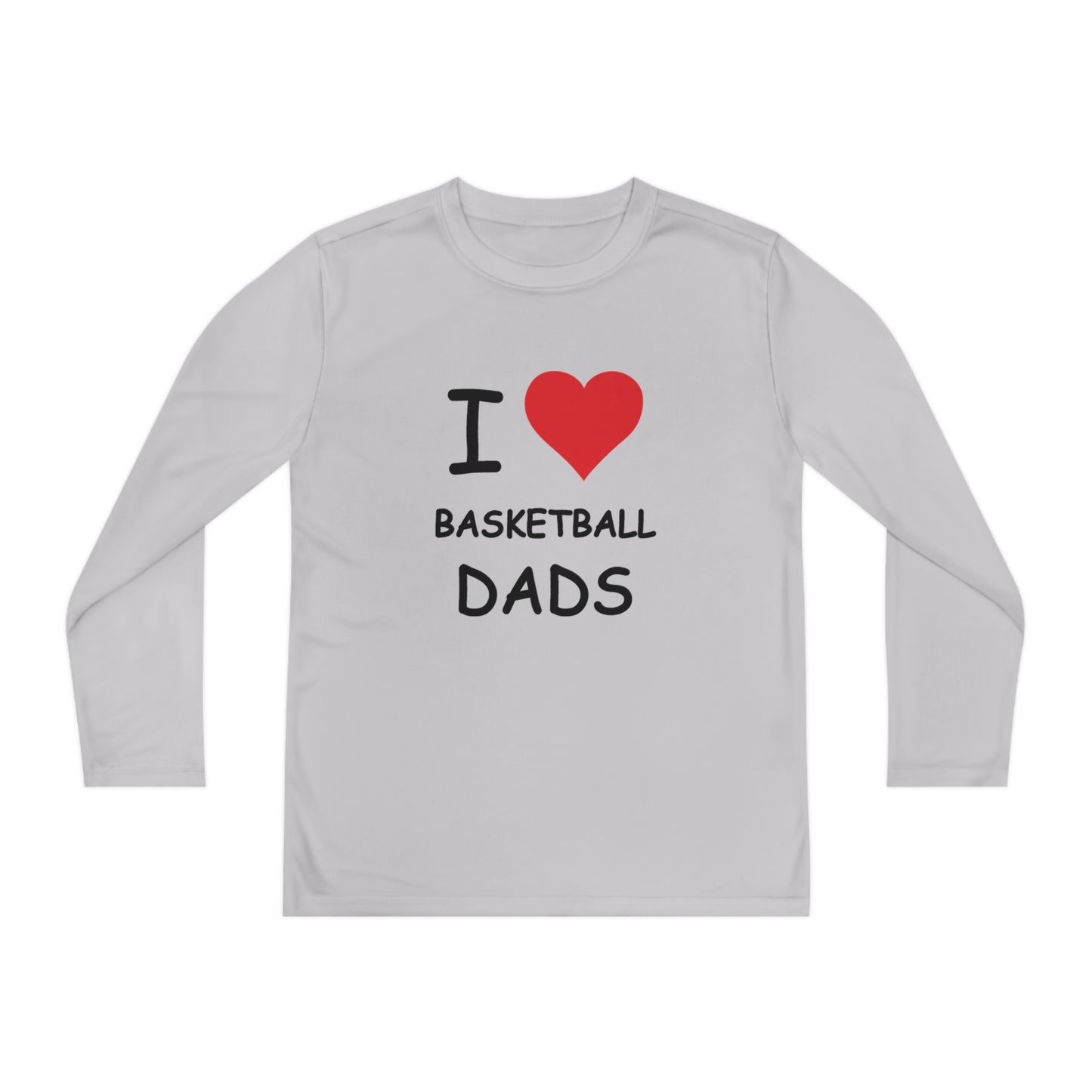 I Love Basketball Dads Kids Long Sleeve Tee