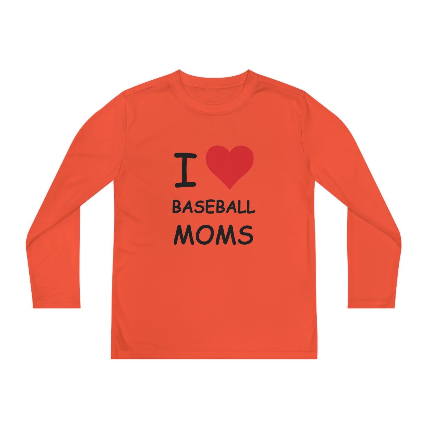 I Love Baseball Moms Kids Long Sleeve Tee