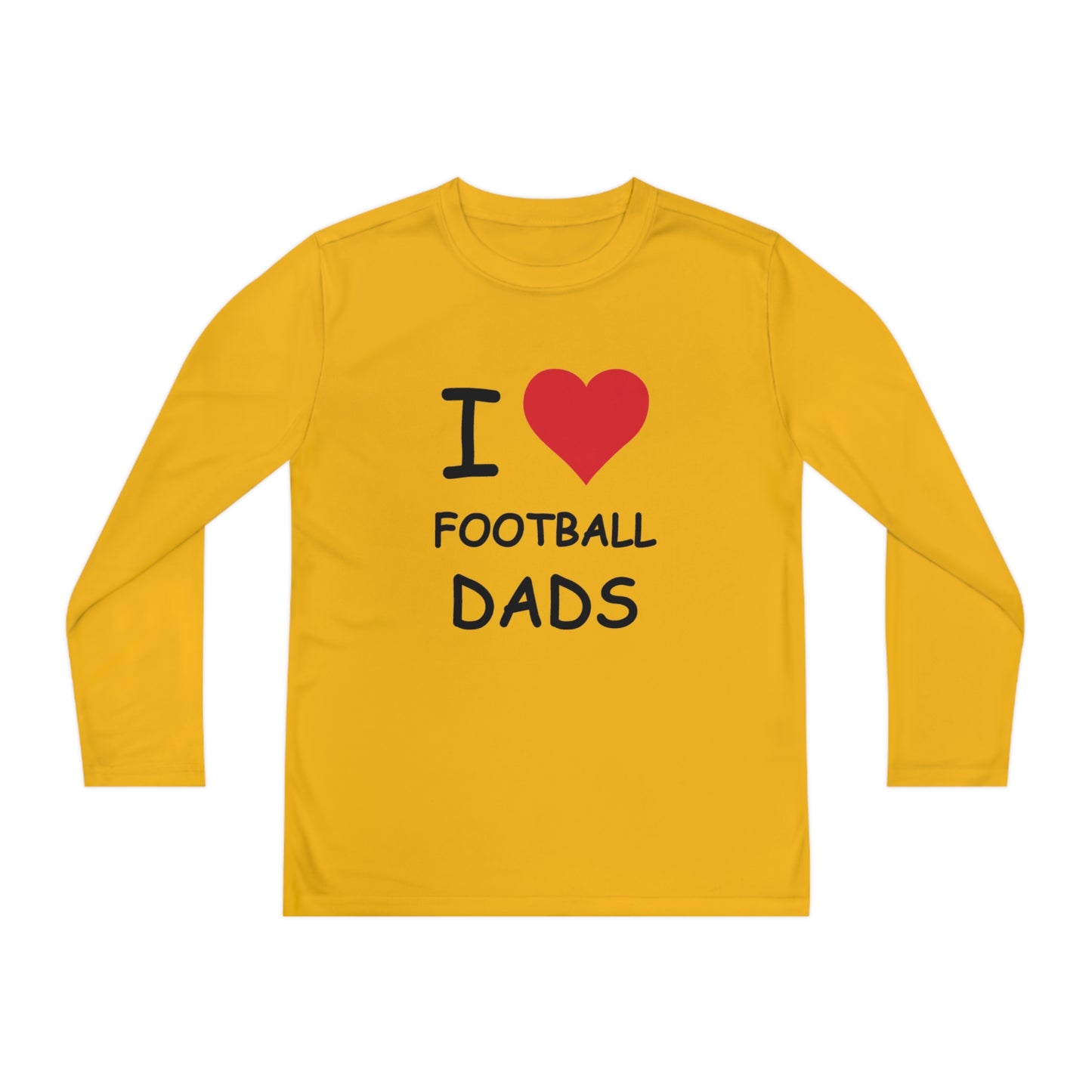 I Love Football Dads Kids Long Sleeve Tee