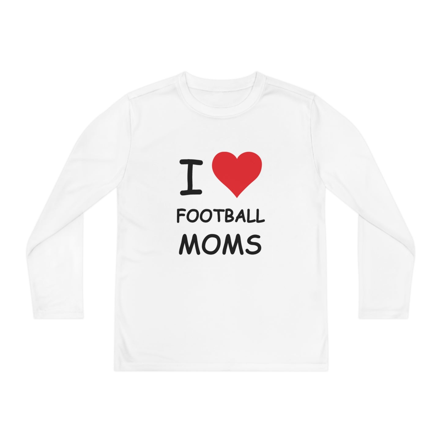 I Love Football Moms Kids Long Sleeve Tee