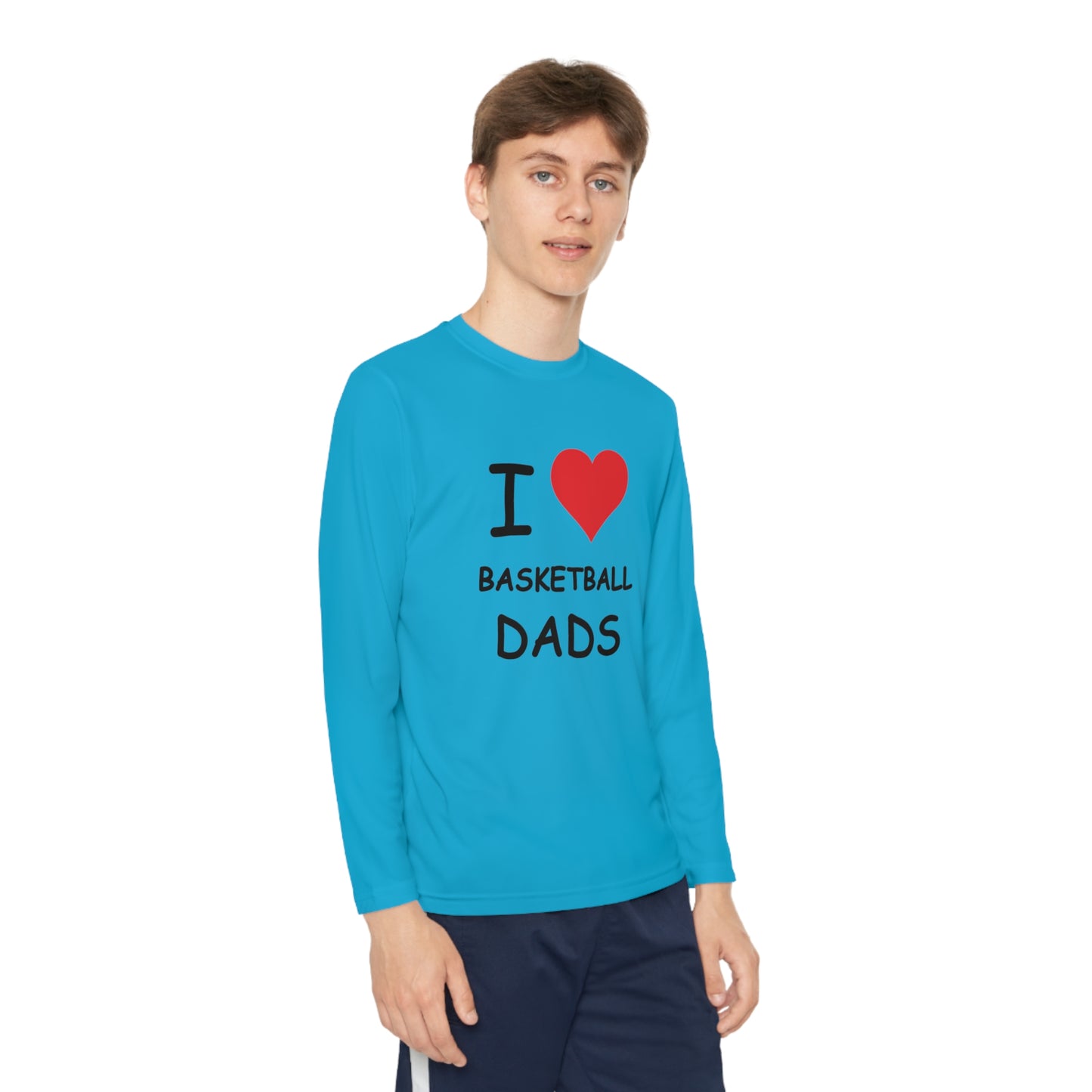 I Love Basketball Dads Kids Long Sleeve Tee