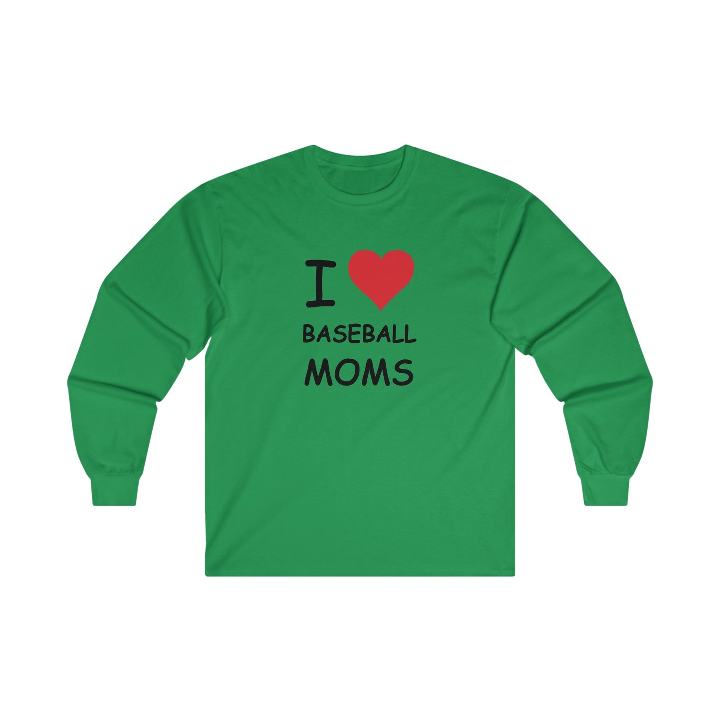 I Love Baseball Moms Long Sleeve Tee