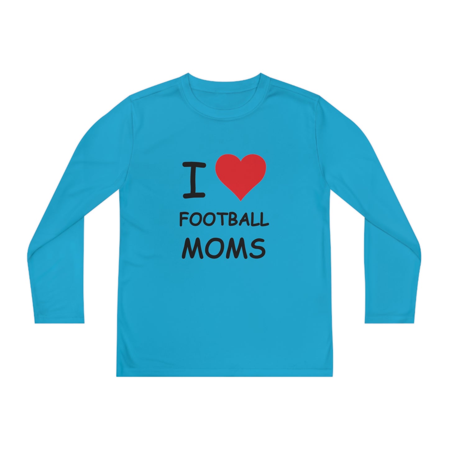 I Love Football Moms Kids Long Sleeve Tee