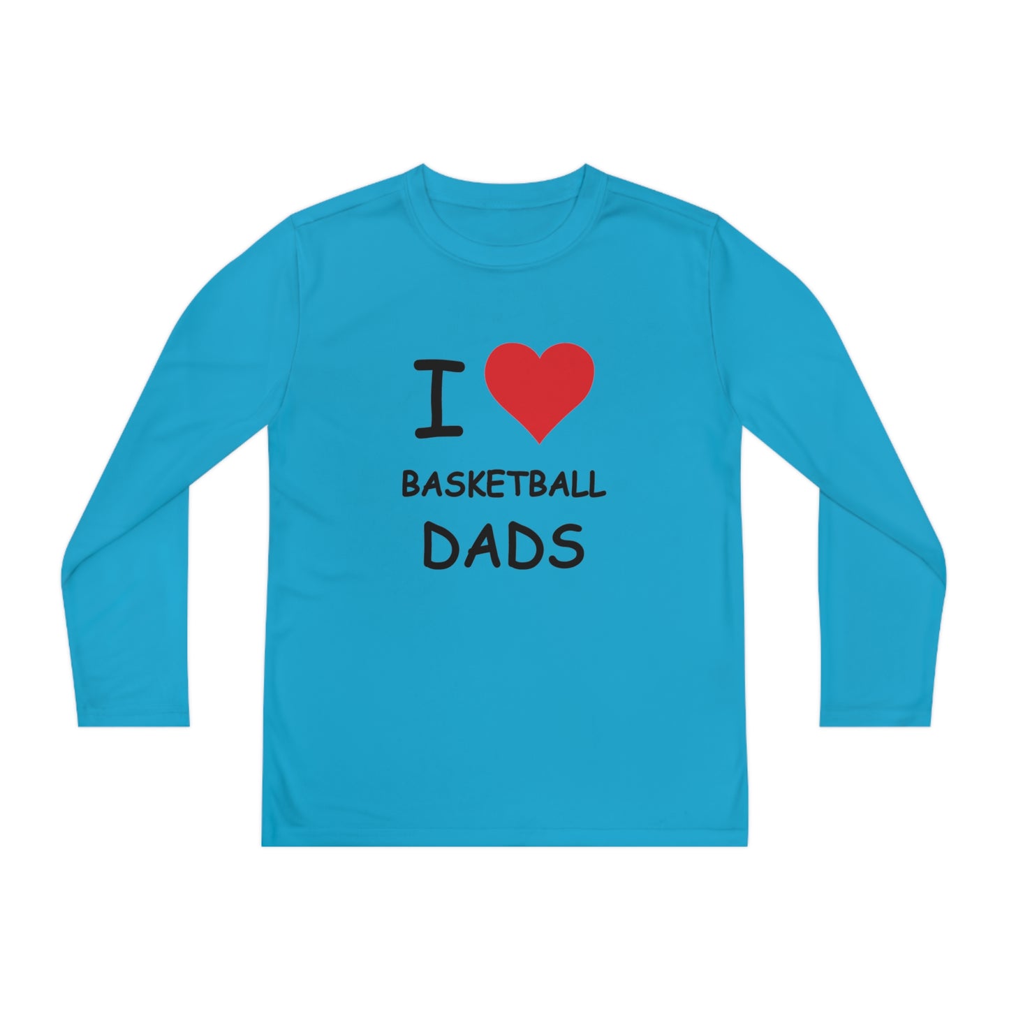 I Love Basketball Dads Kids Long Sleeve Tee