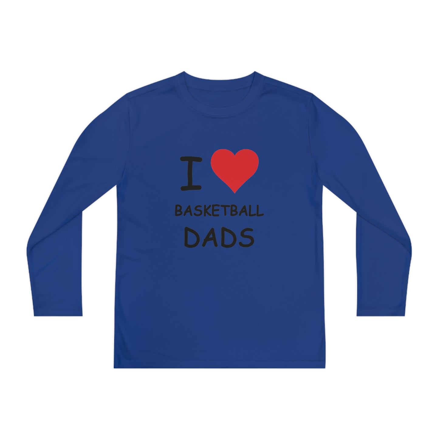 I Love Basketball Dads Kids Long Sleeve Tee