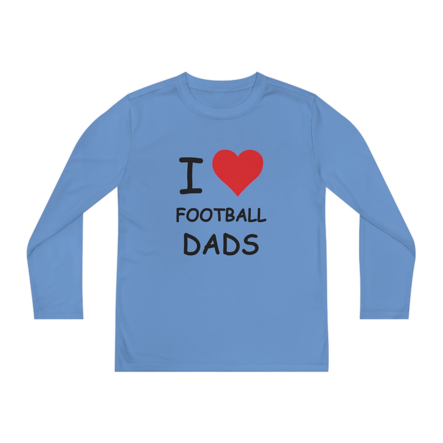 I Love Football Dads Kids Long Sleeve Tee