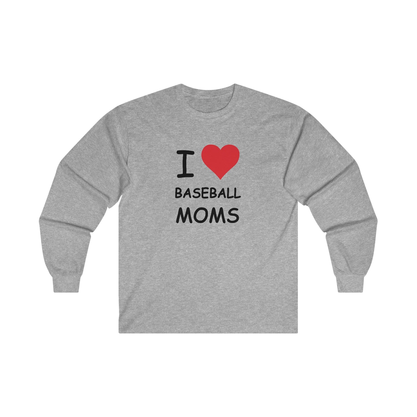 I Love Baseball Moms Long Sleeve Tee