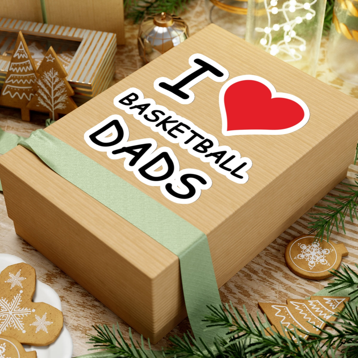 I Love Basketball Dads Sticker