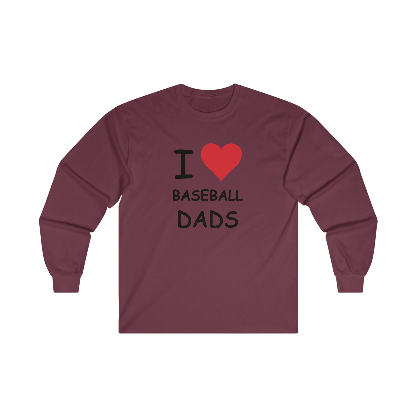 I Love Baseball Dads Long Sleeve Tee