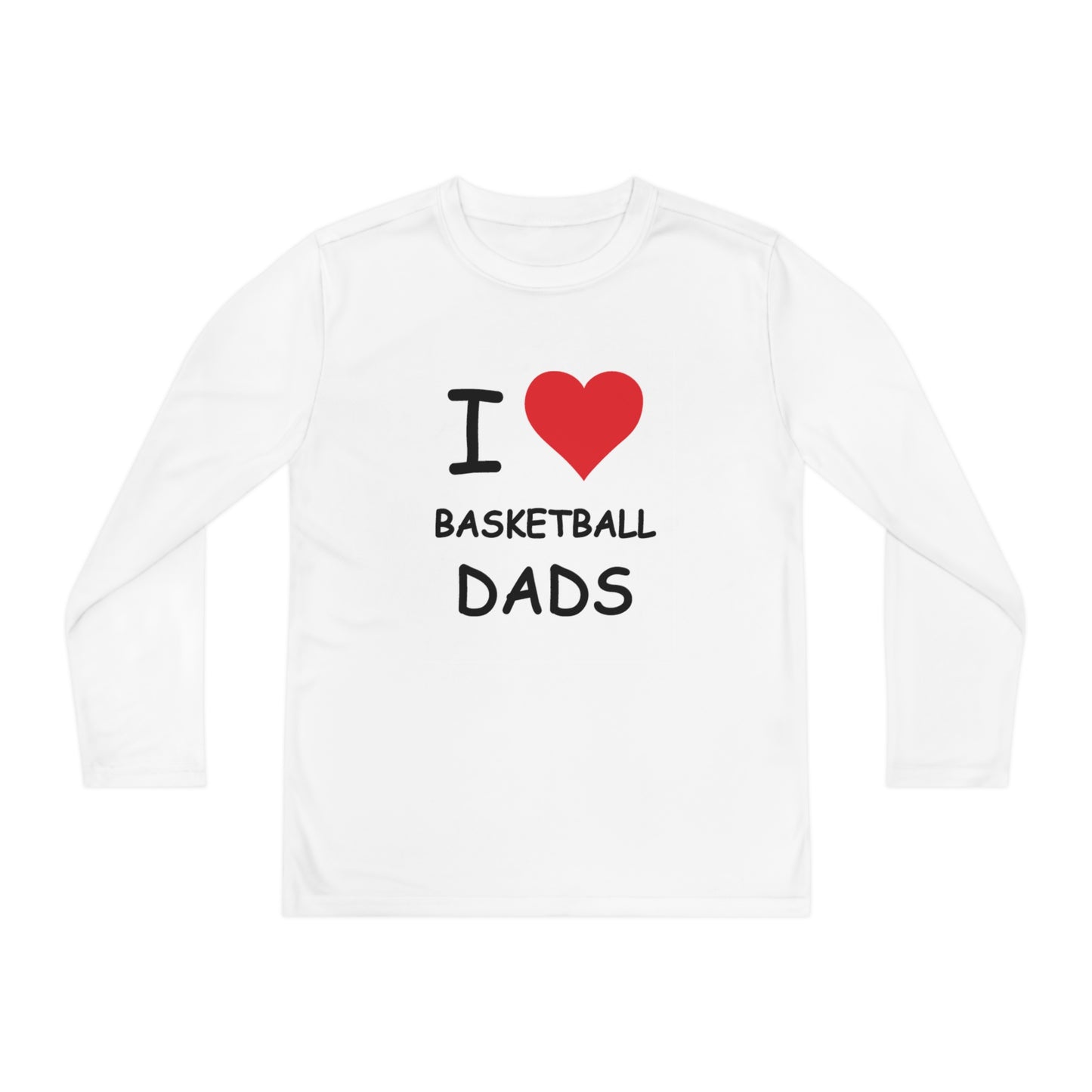 I Love Basketball Dads Kids Long Sleeve Tee