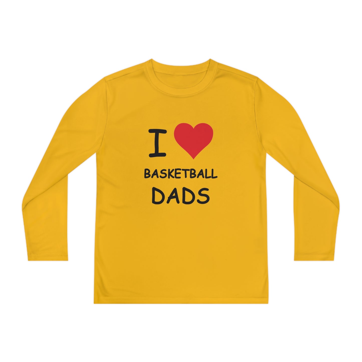 I Love Basketball Dads Kids Long Sleeve Tee