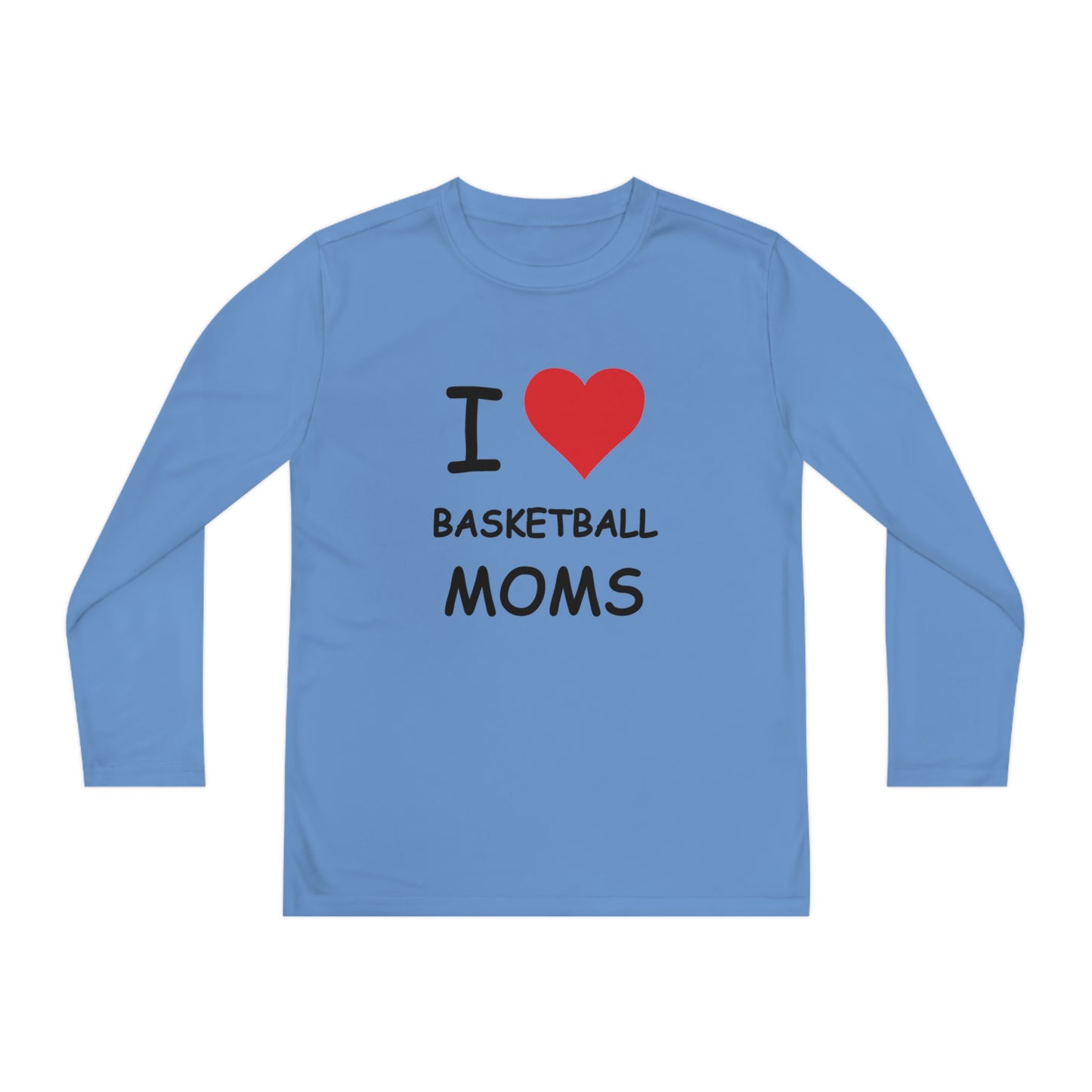 I Love Basketball Moms Kids Long Sleeve Tee