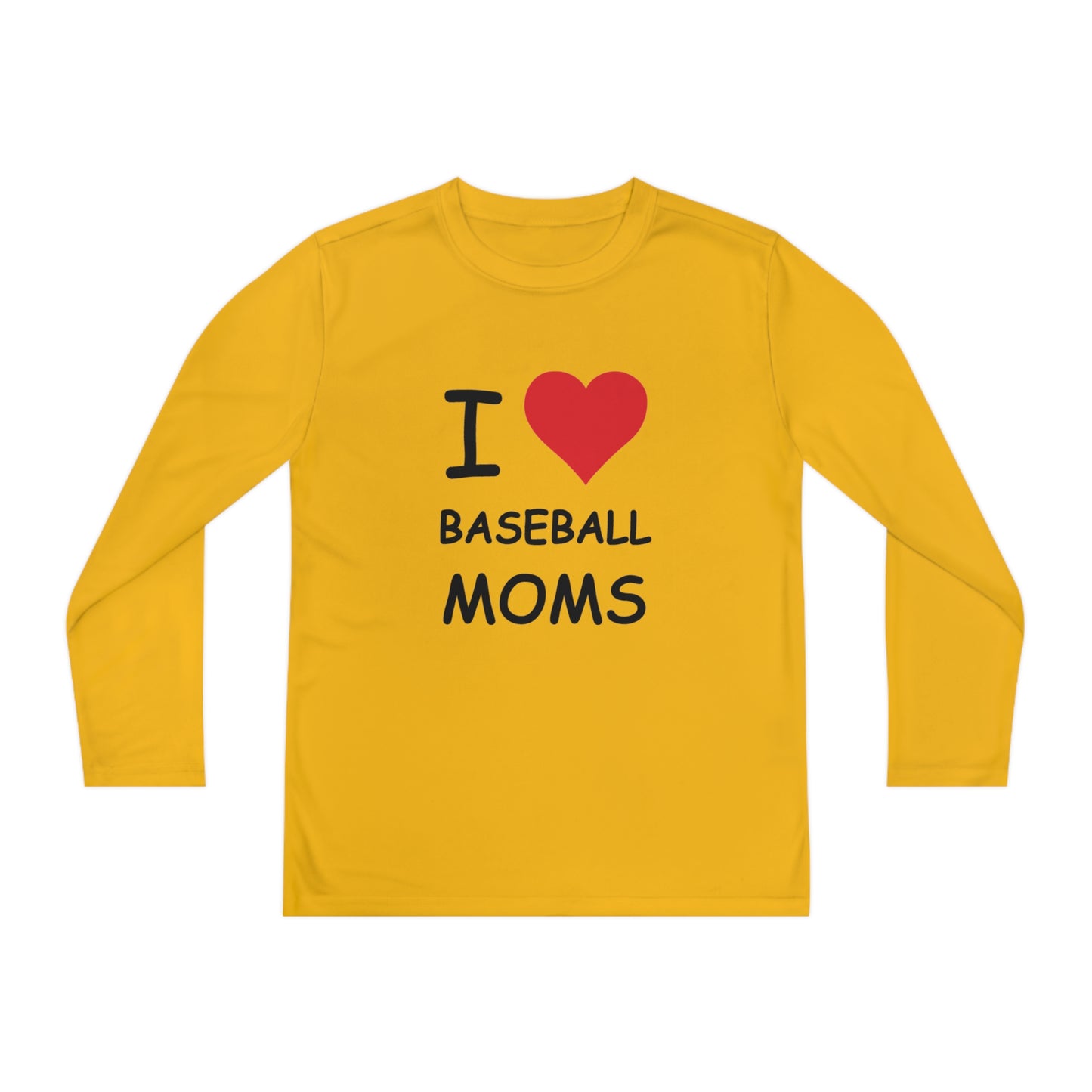 I Love Baseball Moms Kids Long Sleeve Tee